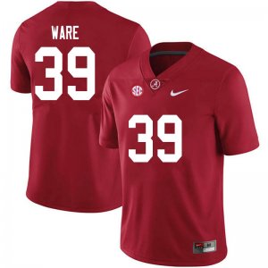NCAA Men's Alabama Crimson Tide #39 Carson Ware Stitched College 2020 Nike Authentic Crimson Football Jersey CA17M75JR